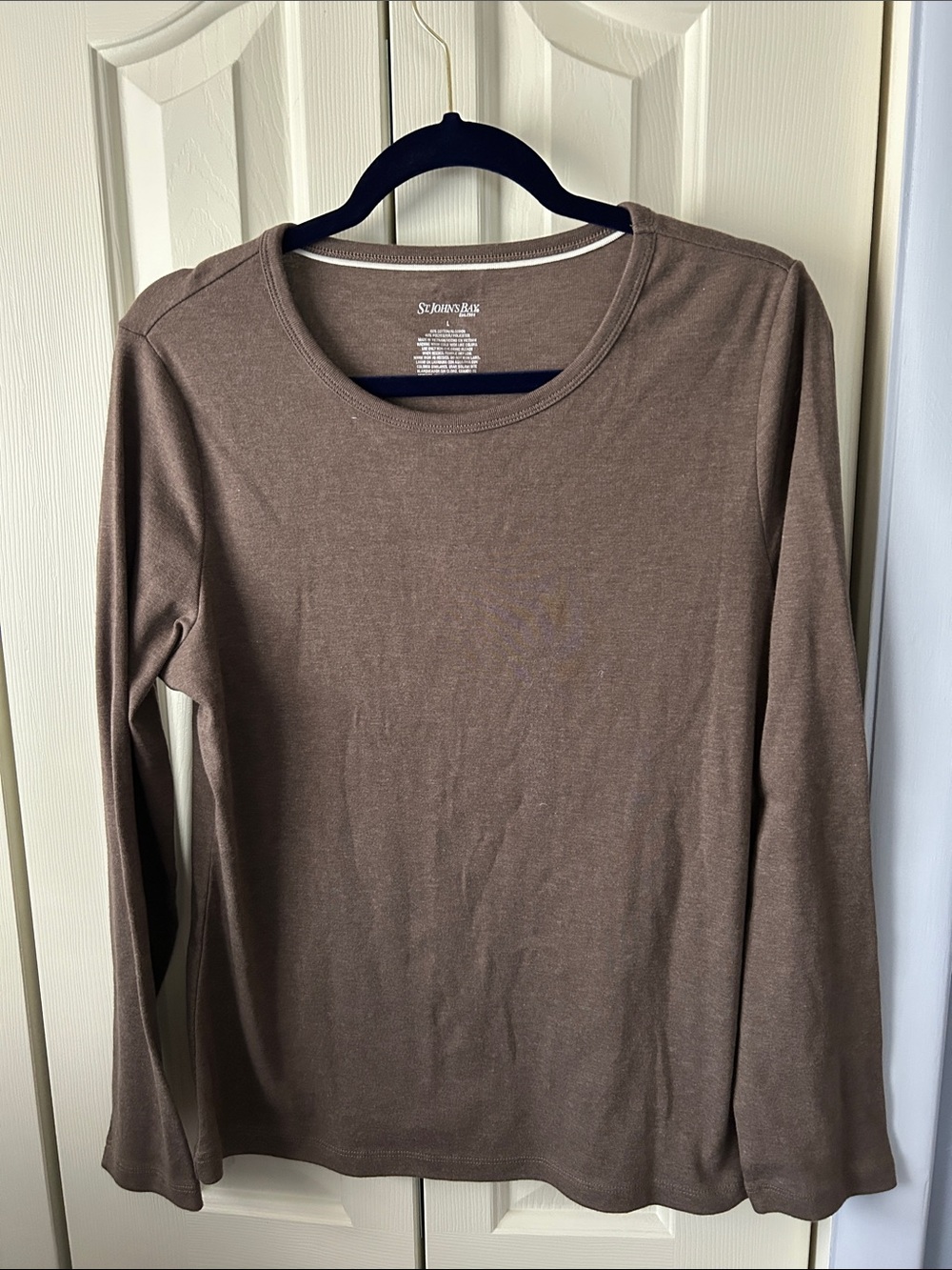 St. John's Bay Taupe Crewneck Long Sleeve Shirt